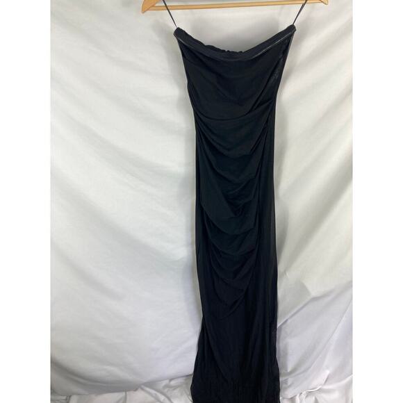 NWT Naked Wardrobe Strapless Shirred Sheer Mesh Body-Con Dress Small - Picture 3 of 7